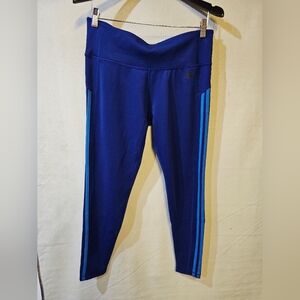 Adidas Blue Leggings with Stripes